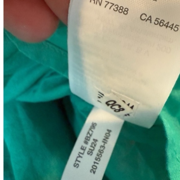 J. Crew ** Pink Green Swiss Dot Printed Ruffle Collar Midi Dress with Tie Back - Picture 8 of 14